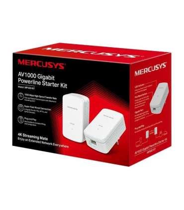 Mercusys AV1000 Gigabit Powerline Starter Kit MP500 KIT 1000 Mbit/s Ethernet LAN (RJ-45) ports 1
