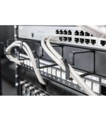 Digitus Cable Management Panel DN-97602 Black 5x cable management ring (HxD: 40x60 mm). The Cable Management