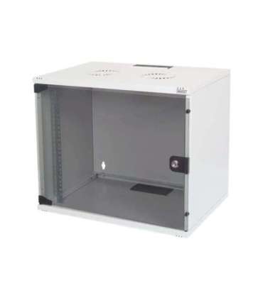 Digitus 7U wall mounting cabinet DN-19 07U-S-1 Grey Safety class rating IP20. Lockable safety-glass door. 200°