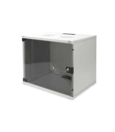 Digitus 9U wall mounting cabinet DN-19 09-U-S-1 Grey Safety class rating IP20. Lockable safety-glass door. 200°
