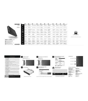 AXAGON Compact aluminum USB 3.2 Gen 1 external box SATA intended for 3.5" HDD EE35-XA3