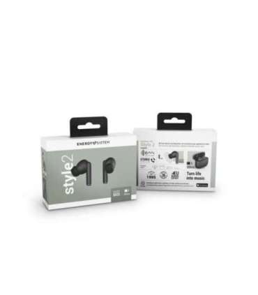 Energy Sistem Earphones True Wireless Style 2 Graphite (True Wireless Stereo, BT 5.1, Deep Bass, Charging Case) Energy