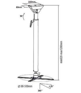 Sunne Ceiling mount PRO300XL2 Adjustable Height, Adjustable Length, Tilt, Swivel Maximum weight (capacity) 35 kg
