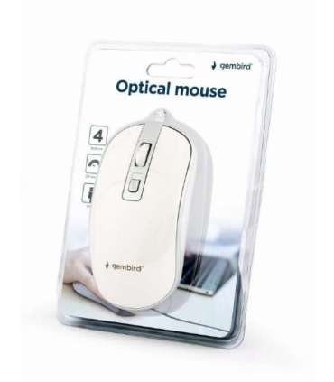 Gembird Optical USB mouse MUS-4B-06-WS Optical mouse White/Silver