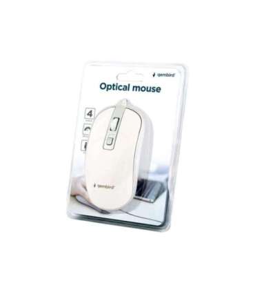 Gembird Optical USB mouse MUS-4B-06-WS Optical mouse White/Silver