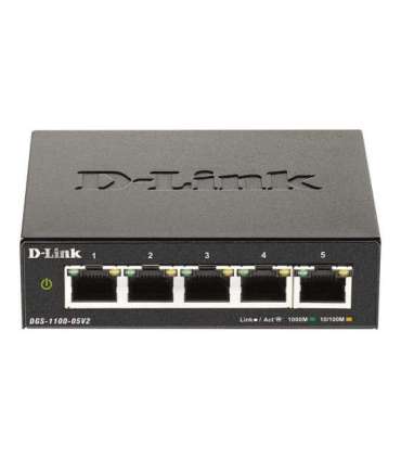 D-Link Smart Managed Switch DGS-1100-05V2/E Managed L2 Rackmountable Gigabit Ethernet (copper) ports quantity