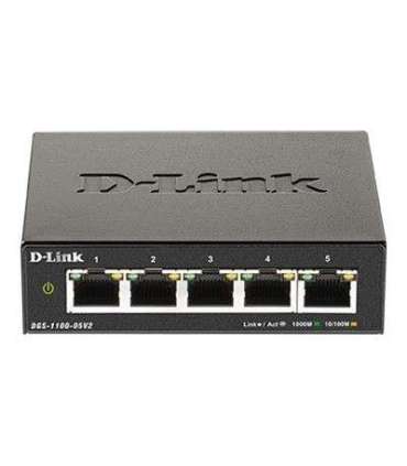 D-Link Smart Managed Switch DGS-1100-05V2/E Managed L2 Rackmountable Gigabit Ethernet (copper) ports quantity