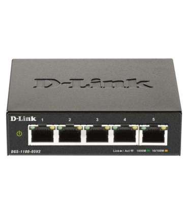 D-Link Smart Managed Switch DGS-1100-05V2/E Managed L2 Rackmountable Gigabit Ethernet (copper) ports quantity