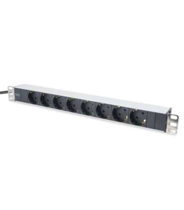 Aluminum outlet strip with 8 safety outlets DN-95401 Sockets quantity 8