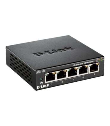 D-Link Ethernet Switch DGS-105/E Unmanaged Desktop Gigabit Ethernet (copper) ports quantity 5 60 month(s)