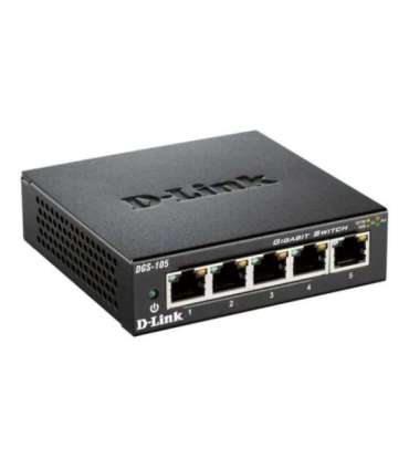 D-Link Ethernet Switch DGS-105/E Unmanaged Desktop Gigabit Ethernet (copper) ports quantity 5 60 month(s)