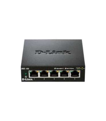 D-Link Ethernet Switch DGS-105/E Unmanaged Desktop Gigabit Ethernet (copper) ports quantity 5 60 month(s)