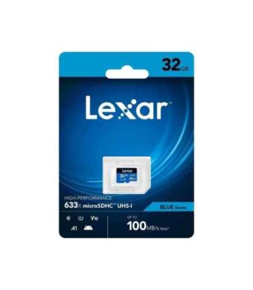 Lexar 64GB High-Performance 633x microSDHC UHS-I, up to 100MB/s read 20MB/s write Lexar Memory card |