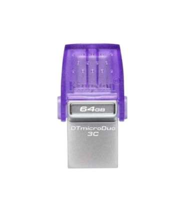 Kingston DataTraveler DT Micro Duo 3C 64 GB USB Type-C and Type-A Purple