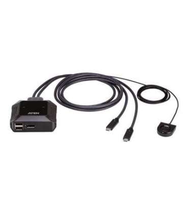 Aten US3312 2-Port USB-C 4K DisplayPort KVM Switch with Remote Port Selector Aten 2-Port USB-C 4K DisplayPort KVM