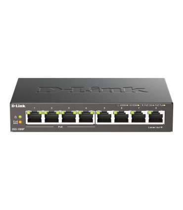 D-Link 8-Port Gigabit PoE Switch (4xPoE) DGS-1008P Unmanaged Desktop Power supply type External