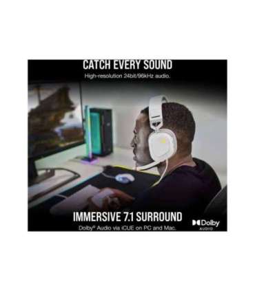 Corsair RGB USB Gaming Headset HS80 Wired Over-Ear