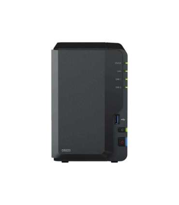 Synology DS223 Up to 2 HDD/SSD Hot-Swap Realtek RTD1619B Processor frequency 1.7 GHz 2 GB DDR4