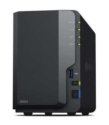 Synology DS223 Up to 2 HDD/SSD Hot-Swap Realtek RTD1619B Processor frequency 1.7 GHz 2 GB DDR4