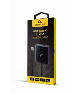 Cablexpert USB Type-C to VGA adapter cable A-CM-VGAF-01 Black USB Type-C VGA 0.15 m