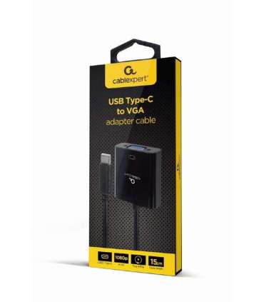 Cablexpert USB Type-C to VGA adapter cable A-CM-VGAF-01 Black USB Type-C VGA 0.15 m