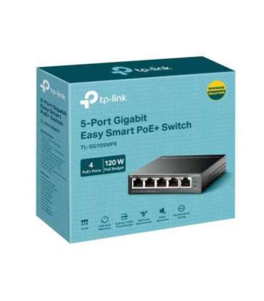 TP-LINK 5-Port Gigabit Easy Smart Switch with 4-Port PoE+ TL-SG105MPE Managed L2 Desktop 60 month(s)