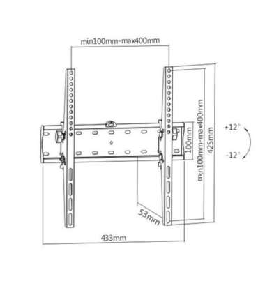Gembird Wall mount WM-55T-02 32-55 " Maximum weight (capacity) 40 kg Black