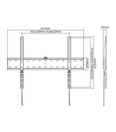 Gembird Wall mount Fixed 37-70 " Maximum weight (capacity) 40 kg Black