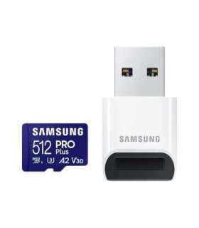 Samsung PRO Plus microSD Card with USB Adapter 512 GB MicroSDXC Flash memory class U3, V30, A2