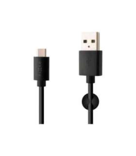 Fixed Data And Charging Cable With USB/USB-C Connectors Black