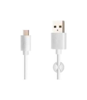 Fixed Data And Charging Cable With USB/USB-C Connectors White