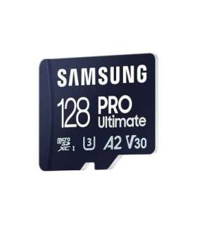 Samsung MicroSD Card with Card Reader PRO Ultimate 128 GB microSDXC Memory Card Flash memory class U3, V30, A2