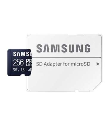 Samsung MicroSD Card PRO Ultimate 256 GB microSDXC Memory Card Flash memory class U3, V30, A2 SD adapter