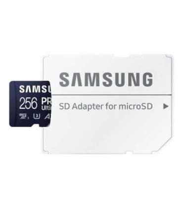 Samsung MicroSD Card PRO Ultimate 256 GB microSDXC Memory Card Flash memory class U3, V30, A2 SD adapter