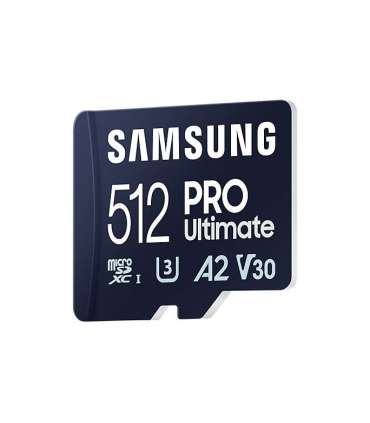 Samsung MicroSD Card with Card Reader PRO Ultimate 512 GB microSDXC Memory Card Flash memory class U3, V30, A2