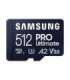 Samsung MicroSD Card with Card Reader PRO Ultimate 512 GB microSDXC Memory Card Flash memory class U3, V30, A2