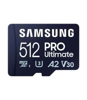Samsung MicroSD Card with Card Reader PRO Ultimate 512 GB microSDXC Memory Card Flash memory class U3, V30, A2