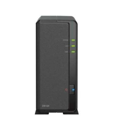 Synology Tower NAS DS124 up to 1 HDD/SSD Realtek RTD1619B Processor frequency 1.7 GHz 1 GB DDR4