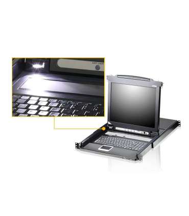 Aten 8-Port PS/2-USB VGA 17" LCD KVM Switch with Daisy-Chain Port and USB Peripheral Support CL5708M