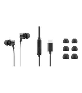 Lenovo USB-C Wired In-Ear Headphones (with inline control) 4XD1J77351 Wired Black