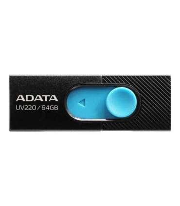 ADATA USB Flash Drive UV220 64 GB USB 2.0 Black/Blue