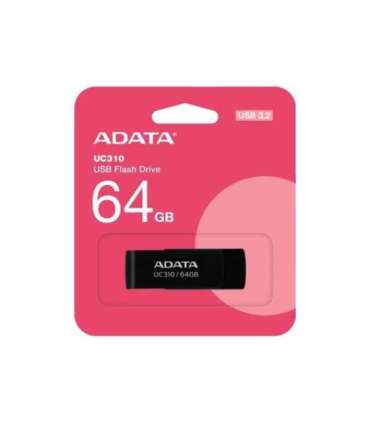 ADATA USB Flash Drive UC310 64 GB USB 3.2 Gen1 Black