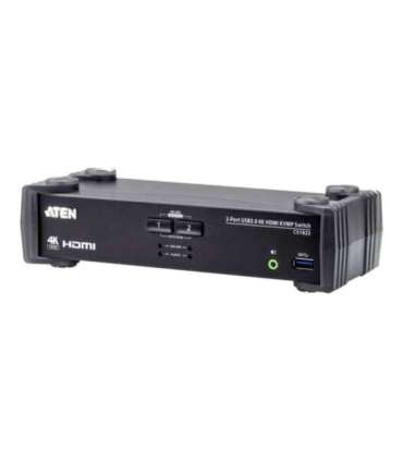 Aten 2-Port USB 3.0 4K HDMI KVMP Switch with Audio Mixer Mode CS1822