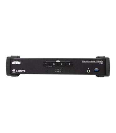 Aten 4-Port USB 3.0 4K HDMI KVMP Switch with Audio Mixer Mode CS1824