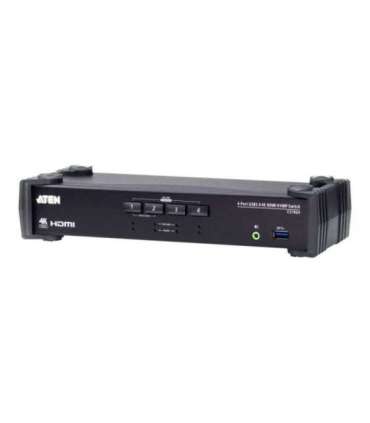 Aten 4-Port USB 3.0 4K HDMI KVMP Switch with Audio Mixer Mode CS1824