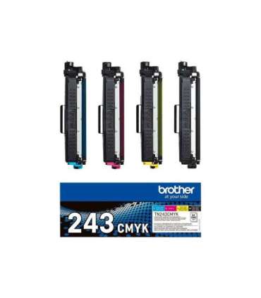 Brother TN-243CMYK, Toner Value Pack Brother TN243CMYK Brother TN243CMYK Value Pack - 4-pack - black, yellow, cyan,