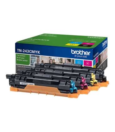 Brother TN-243CMYK, Toner Value Pack Brother TN243CMYK Brother TN243CMYK Value Pack - 4-pack - black, yellow, cyan,