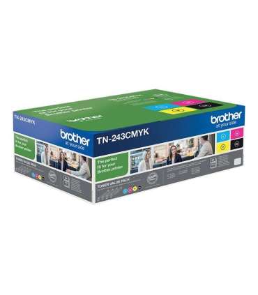 Brother TN-243CMYK, Toner Value Pack Brother TN243CMYK Brother TN243CMYK Value Pack - 4-pack - black, yellow, cyan,
