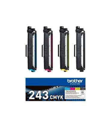 Brother TN-243CMYK, Toner Value Pack Brother TN243CMYK Brother TN243CMYK Value Pack - 4-pack - black, yellow, cyan,