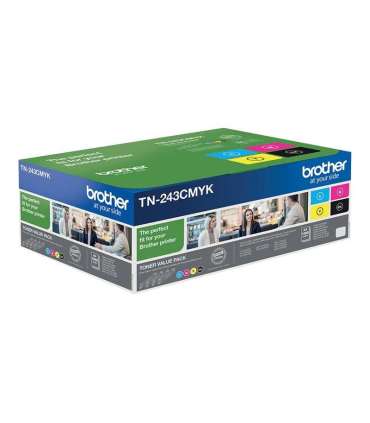 Brother TN-243CMYK, Toner Value Pack Brother TN243CMYK Brother TN243CMYK Value Pack - 4-pack - black, yellow, cyan,